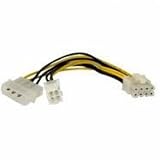 StarTech.com 4 Pin to 8 Pin EPS Power with LP4 Cable Adapter - Power adapter - 4 pin ATX12V (F) - 4 PIN internal power, power 8 pin EPS12V (M) - 15.2 cm