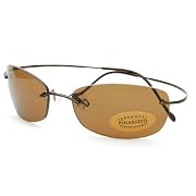 Serengeti Stratus Titanium PolarMax Rimless Sungalsses - Henna Frame Driver Polarized Photochromic Lens - 6844
