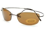Serengeti Stratus Titanium PolarMax Rimless Sungalsses - Henna Frame Driver Polarized Photochromic Lens - 6844