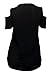 eVogues Plus size V-Neck Lace Up Cold Shoulder Top Black