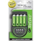 Electronics : GP Recyko 2 Hour Fast Battery Charger & 4 x AA Rechargeable Batteries