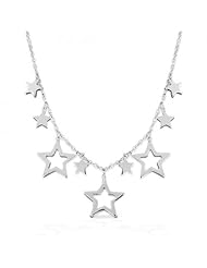 Bling Jewelry Patriotic Sterling Silver Dangling Star Necklace