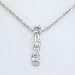 14K White Gold Aquamarine and Diamond Pendant with Rope Chain