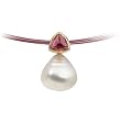 14K Yellow Gold Paspaley South Sea Cultured Pearl and Rhodolite Garnet Pendant - 12.00mm