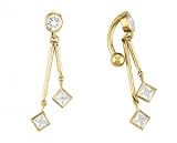 14 karat yellow gold Reverse Mounted belly button ring NICKEL FREE 31PcPfrsXoL. SL160 14 karat yellow gold Reverse Mounted belly button ring NICKEL FREE