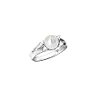 14K White Gold 0.07 ct. Diamond and Fresh Water Pearl Fashion Ring