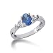 1.25 Ct Diamond Sapphire Ring Engagement Oval Cut Prong Fashion 14k White Gold 1.25 Ct Diamond Sapphire Ring Engagement Oval Cut Prong Fashion 14k White Gold