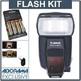 Canon Speedlite 580EX II, Shoe Mount Flash - Basic Outfit with 4 NiMH Batteries, Charger, Flashpoint Flash Diffuser
