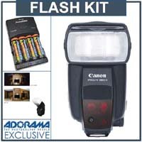 Canon Speedlite 580EX II, Shoe Mount Flash - Basic Outfit with 4 NiMH Batteries, Charger, Flashpoint Flash Diffuser