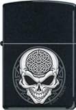 Genuine Zippo Black Matte Finish Celtic Skull Lighter