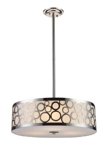 Elk 31025/3 Retro via 3-Light Chandelier In Polished Nickel On Sale