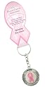 Breast Cancer Awareness Pink Ribbon Spinning Keychain