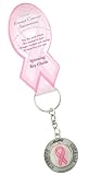 Breast Cancer Awareness Pink Ribbon Spinning Keychain