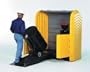 Ultra Tech SP9640 HardTop P1 Plus provides storage for 1 drum. Roll top cover is conveniently located at waist level and its 25 3/4" of headspace allows quick access to pumps an funnels. Load capacity 800 lbs. UDL, Sump capacity 70 gallons. Dimensions 33"