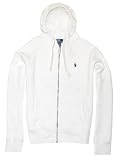 Polo Ralph Lauren Men Full Zip Pony Logo Hoodie Jacket (XL, White)