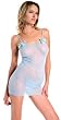 Sexy and Sweet Sheer Soft Mesh Rose-Accented Chemise with Thong 4 COLOR CHOICES!