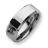Tungsten Faceted Edges 8mm Polished Band TU109-8.5