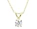 Solitaire Diamond Pendant 1/10 ctw in 14K Yellow Gold with Chain