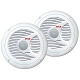 PYLE PLMR60W 150-Watt 6.5-Inch 2-Way Marine Speakers (White)