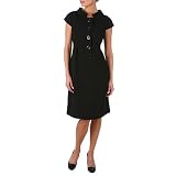 Ellen Tracy Button Front Crepe Dress, 8