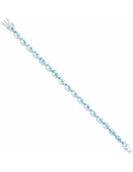 Genuine .925 Sterling Silver Blue Topaz Bracelet 14.6 Grams . 100% Satisfaction Guaranteed.