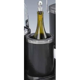 Kraftware 50278 Sophisticates Black with Brushed Pewter Deluxe Wine Chiller by Kraftware