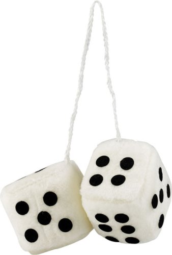 WHITE FUZZY DICE BELL