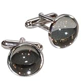 LALIQUE Crystal Gray Cabochon Cufflinks