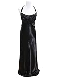Microsatin Full Length Formal Maxi Dress with Chiffon Bust and Halter