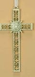 5.25" Christmas Joy Pearl Decorative Cross Ornament