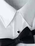 Tuxedo Shirt - White Microfiber Laydown Collar, No Pleats