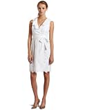 Donna Morgan Womens Sleeveless Eyelette Wrap Dress