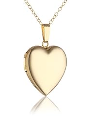 10k Gold Polished Heart Locket Necklace, 18"