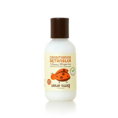 Little Twig All Natural, Hypoallergenic Conditioning Detangler with a Blend of Tangerine, Lemon, and Rosemary, Happy Tangerine Scent, 2 Ounce Bottle