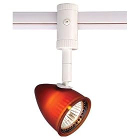 Milano - Spot Light for Milano Monorail Track Lighting Fixture - White - Amber Glass -... by Vaxcel Lighting