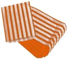 Orange Candy Stripe Paper Bags - 5" x 7" - (1 pack = 100 bags)