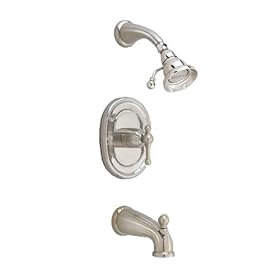 American Standard T373.502.295 Enfield Bath/Shower Trim Kit with 3-1/4-Inch Rain Adjustable Showerhead, Brass Divert, Satin Nickel
