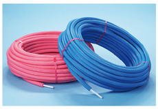 バクマ工業　ハードロック　保温材付パイプ（10mm厚）給水用　EPS-13B10W　60m巻き