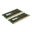 Crucial 2GB Set(2x1GB) 200-Pin PC2 5300 667Mhz SODIMM DDR2 RAM