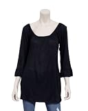Black Ladies Long Dress Shirt Ruffled Cuffs