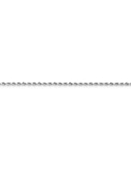 14k White Gold 7in 2mm Handmade D/C Rope Chain Bracelet. Metal Wt- 2.79g