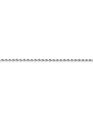14k White Gold 14in 2mm Handmade Diamond Cut Rope Chain. Metal Wt- 5.32g