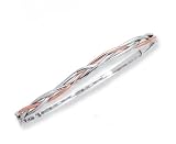 14K Rose and White Gold Bangle Bracelet - 7.25