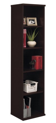Mocha Cherry Five Shelf Narrow Bookcase Mocha Cherry