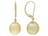 14KT 10MM NATURAL CULTURED GOLDEN SOUTH SEA PEARL EARRINGS
