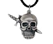 Skull and Dagger Pendant - Pewter - 1'' Height