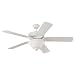 Sea Gull Lighting 1575BLE-15 Energy Star 52-Inch Five Blade, One-Light Dimmable Ceiling Fan, White Finish with White Finish Blades and Satin White Glass