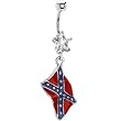 Rebel Flag Dangle Belly Ring
