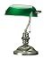 Banker's Lamp in Polished Brass with Green Glass