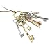 Retro art deco leather keys pendant long necklace vintage jewelry UK